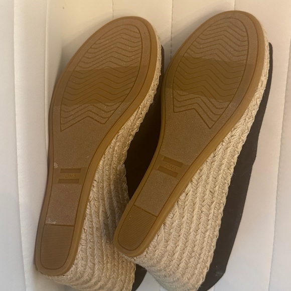 TOMS Black Canvas Michelle Wedge Espadrilles 7.5 - Picture 6 of 7